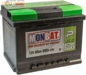 Аккумулятор MONBAT 60 А/ч прямая L+ EN 600A 242x175x190 MP6060L21
