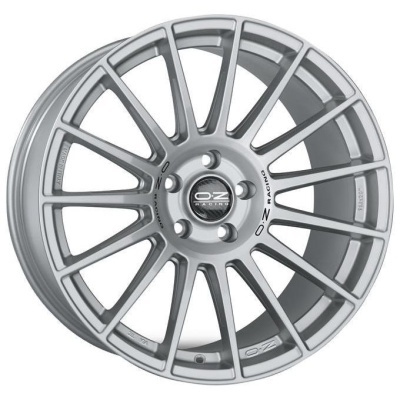 OZ Superturismo LM 8x18 5*112 ET48 DIA75.1 Matt Race Silver Black Lettering Литой