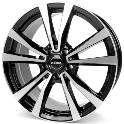 Rial M12 8x18 5*112 ET38 DIA66.6 Diamond Black Front Polished Литой