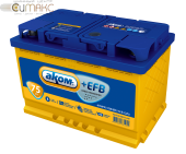 Аккумулятор AKOM +EFB 75 А/ч обратная R+ EN 720A 278x175x190 6CT-75.0 EFB