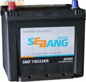 Аккумулятор SEBANG SMF 65 А/ч прямая L+ EN 580A, 232x175x225 SMF 75D23KR