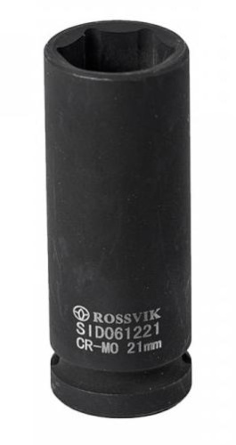 Головка торцевая ударная, глубокая ROSSVIK, 1/2", 21мм