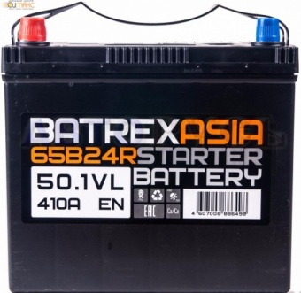 Аккумулятор BATREX ASIA 50 А/ч прямая L+ EN 410A, 238x129x221 6CT-50.1 VL