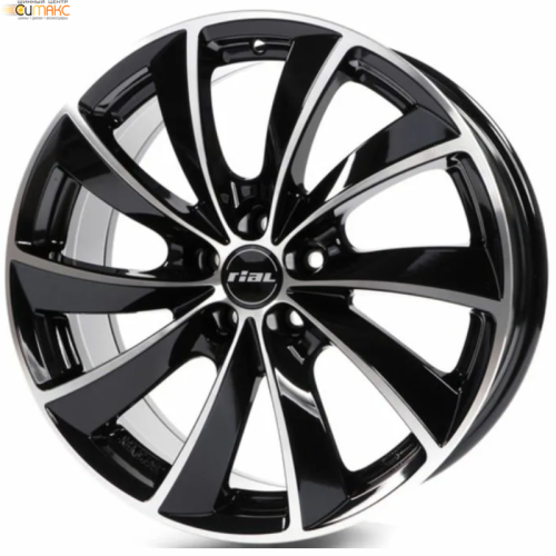 Rial Lugano 7.5x17 5*100 ET36 DIA63.3 Diamond Black Front Polished Литой