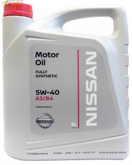 Масло NISSAN MOTOR OIL 5W40 моторное синтетическое 5 л  5W40 5L син.