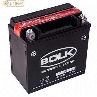 Аккумулятор BOLK MOTO Super 12 А/ч прямая L+ EN 100A, 150x87x145 512014-YTX14-BS