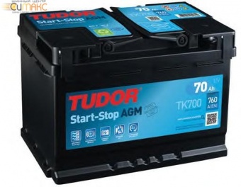 Аккумулятор TUDOR AGM 70 А/ч обратная R+ EN 760A, 278x175x190 TK700 впар