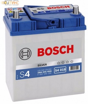 Аккумулятор BOSCH Silver 40 А/ч обратная R+ EN 330A, 187x127x227 0 092 S40 180