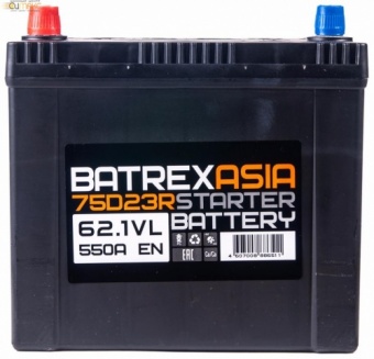 Аккумулятор BATREX ASIA 62 А/ч прямая L+ EN 550A, 232x173x223 6СТ-62.1