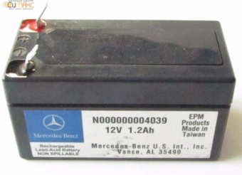 Аккумулятор MERCEDES-BENZ STANDARD 1 А/ч обратная R+ EN 12A, 120x50x50 N000000 004039 MB 1.2 AH  W164/W463