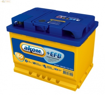 Аккумулятор AKOM +EFB 60 А/ч прямая L+ EN 560A 242x175x190 6CT-60.1 EFB