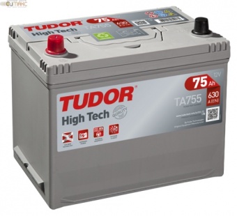 Аккумулятор TUDOR High-Tech 75 А/ч прямая L+ EN 630A, 270x173x222 TA755