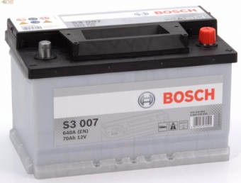 Аккумулятор BOSCH Silver 70 А/ч обратная R+ EN 640A, 278x175x175 0 092 S30 070