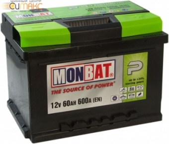 Аккумулятор MONBAT 60 А/ч обратная R+ EN 600A 242x175x175 MP6060B20